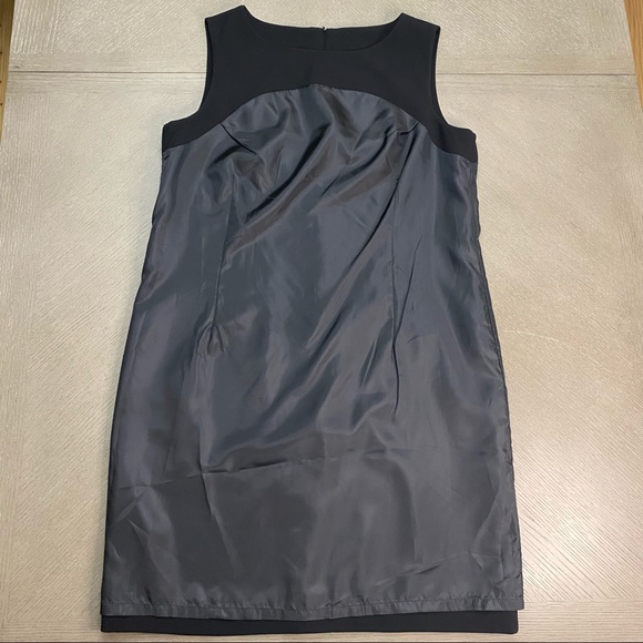 NWT Laura Scott Sleeveless Riveria Polysuiting Black Back Zip Up Dress Size 16 - Picture 13 of 15